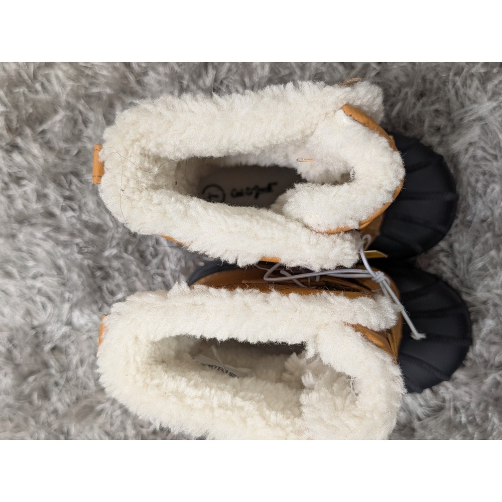 Cat & Jack Toddler Denver‎ Winter Boots Cognac Brown Black Size 7 NEW - Picture 3 of 8